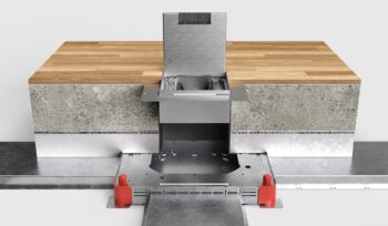 BS 9008BB-1-0 Unterflursystem, 4x Schutzkontakt-Steckdose, 4x RJ45 2-fach, mit Bürstenauslass