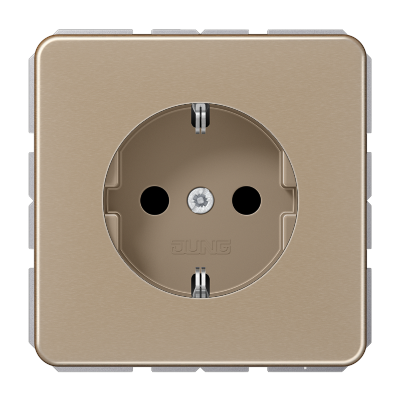Jung CD1520KIGB Schutzkontakt-Steckdose, 16 A 250 V ~, SAFETY+, Aluminium eloxiert, Serie CD, gold-bronze