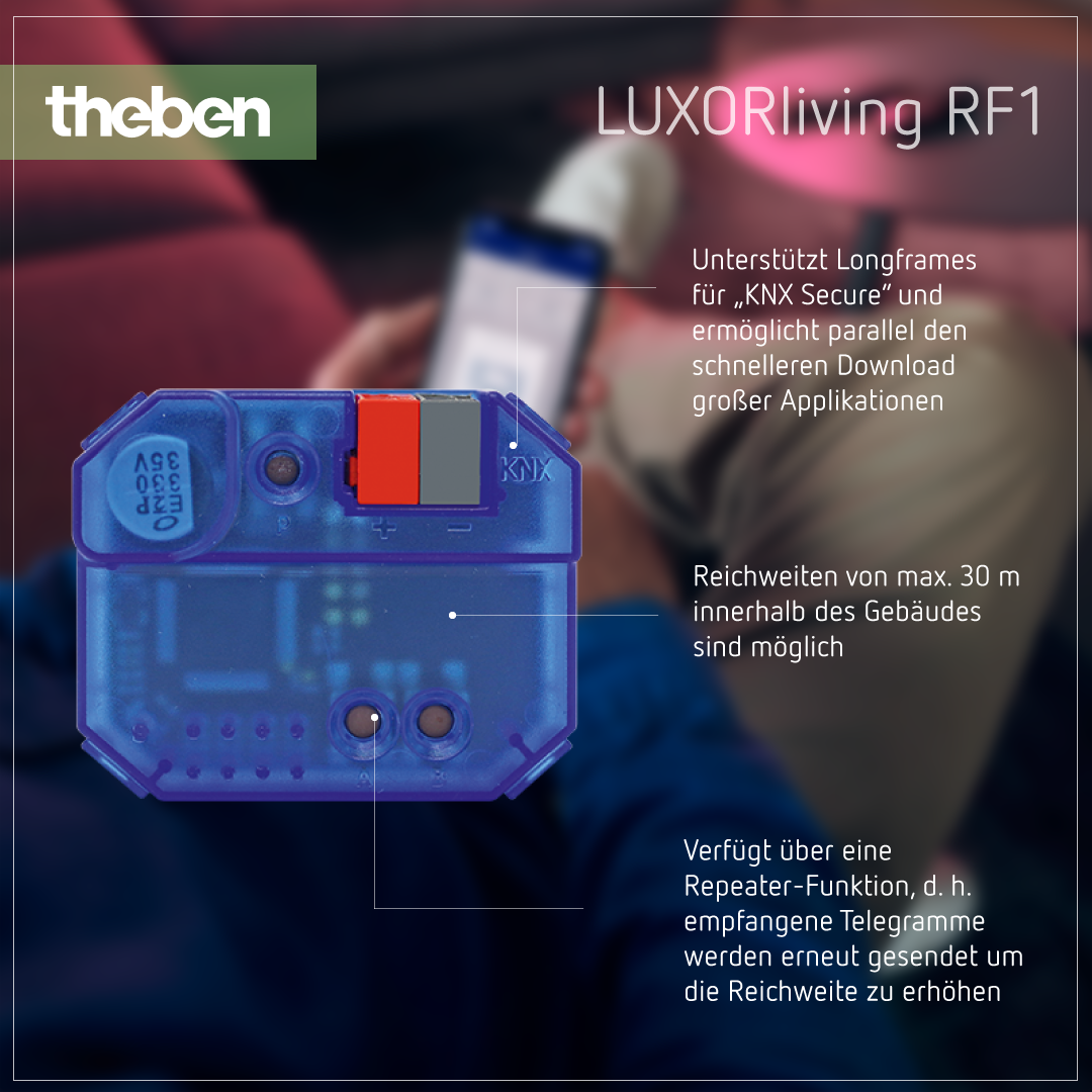 Produktdetails zum LUXORliving RF1 UP-Medienkoppler für die Verbindung von Medienquellen