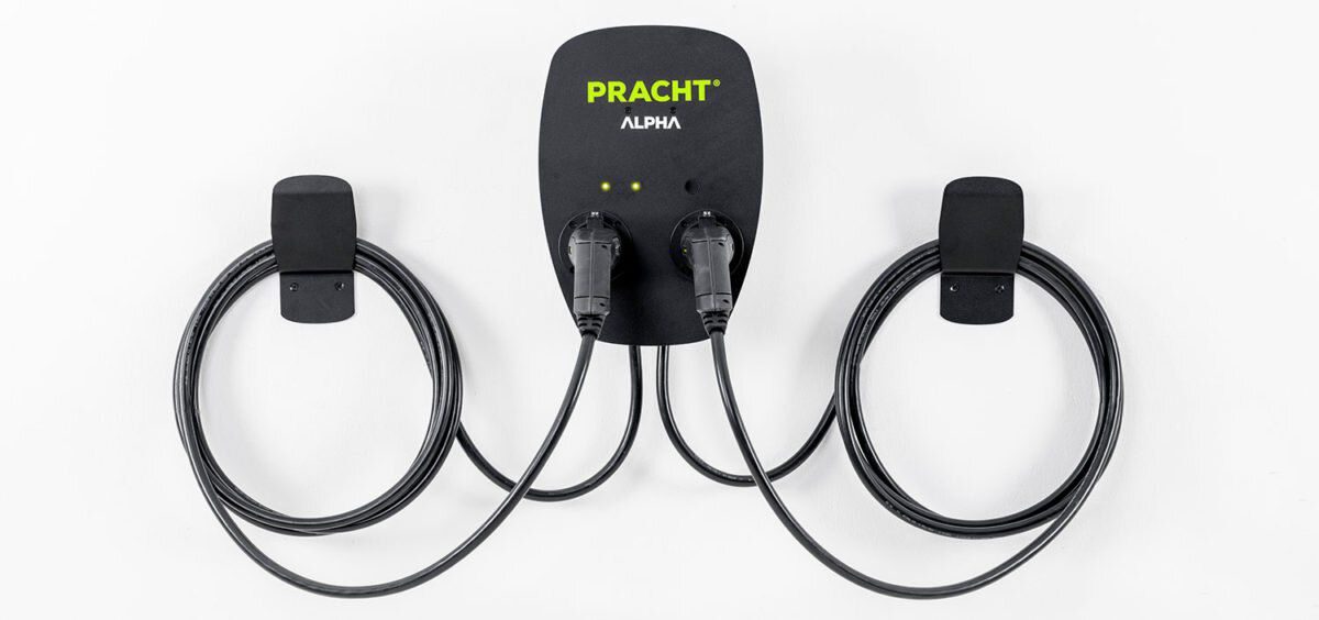 PRACHT NRG1002 Wallbox ALPHA XT, 2x Typ2 Anschluss, 2x Ladekabel 5,5m