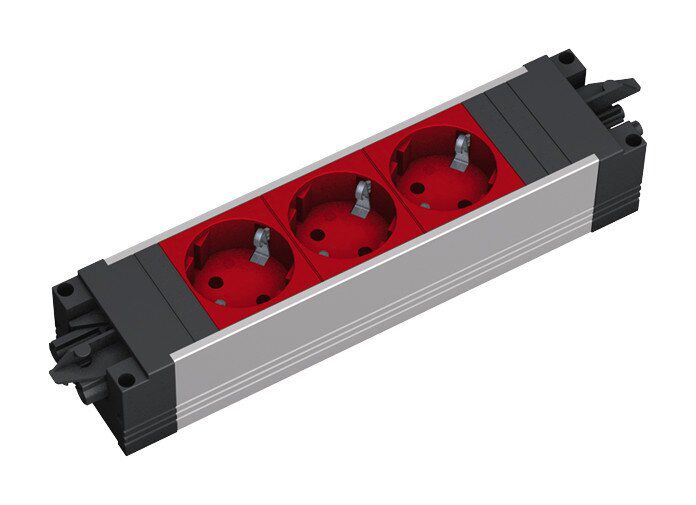 Bachmann 336.067 Steckdosenleiste STEP ALU, 3x Steckdosenleiste, GST18i3