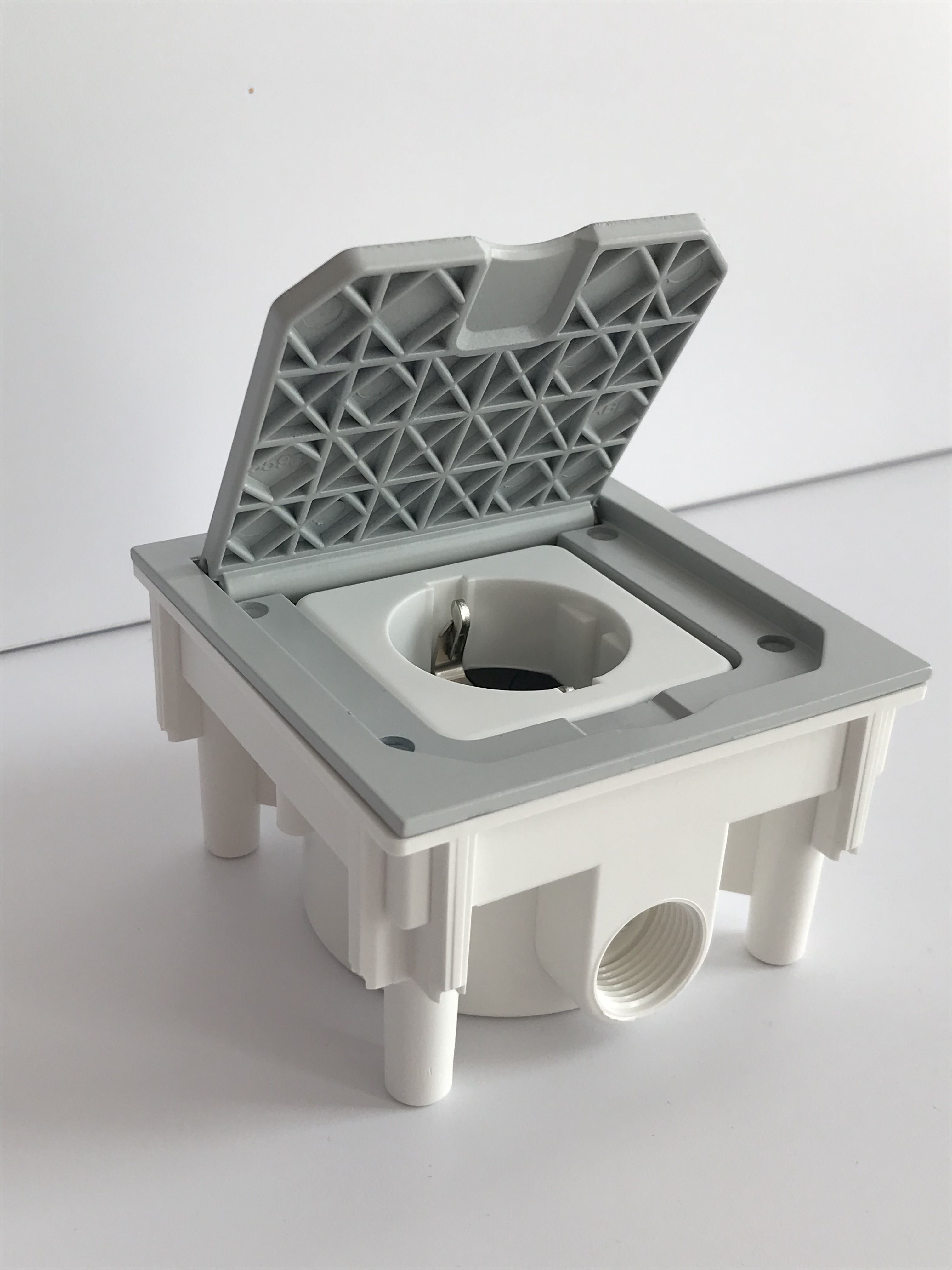 ABL-1471460 Schutzkontakt-Steckdose für Boden-u. Wandeinbau, grau