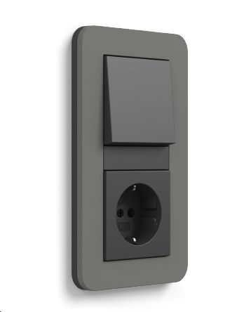 Gira 0213423 Abdeckrahmen 3-fach, Gira E3, dunkelgrau Soft-Touch mit Trägerrahmen anthrazit
