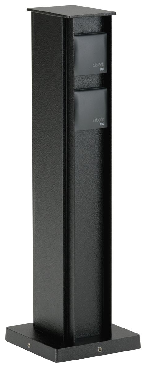 Albert 662106 Steckdosensäule mit 4 Steckdosen, Höhe 500mm, schwarz