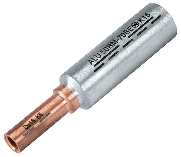 Intercable 180101 Al/Cu Pressverbinder, von Al 240 mm² rm/sm, 300 mm² se, auf Cu 185 mm² rm/sm, blank