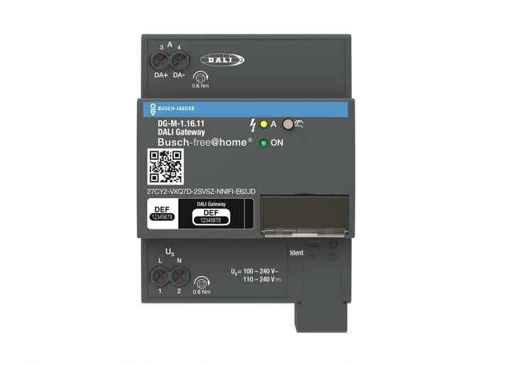 Busch-Jaeger DG-M-1.16.11 DALI-Gateway, 1-16 fach,  MDRC, BJE MDRC, BJE, grau, Busch-free@home®