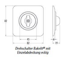 THPG 119327 Einzelabdeckung eckig für Anschlußdosen/Dimmer Bakelit