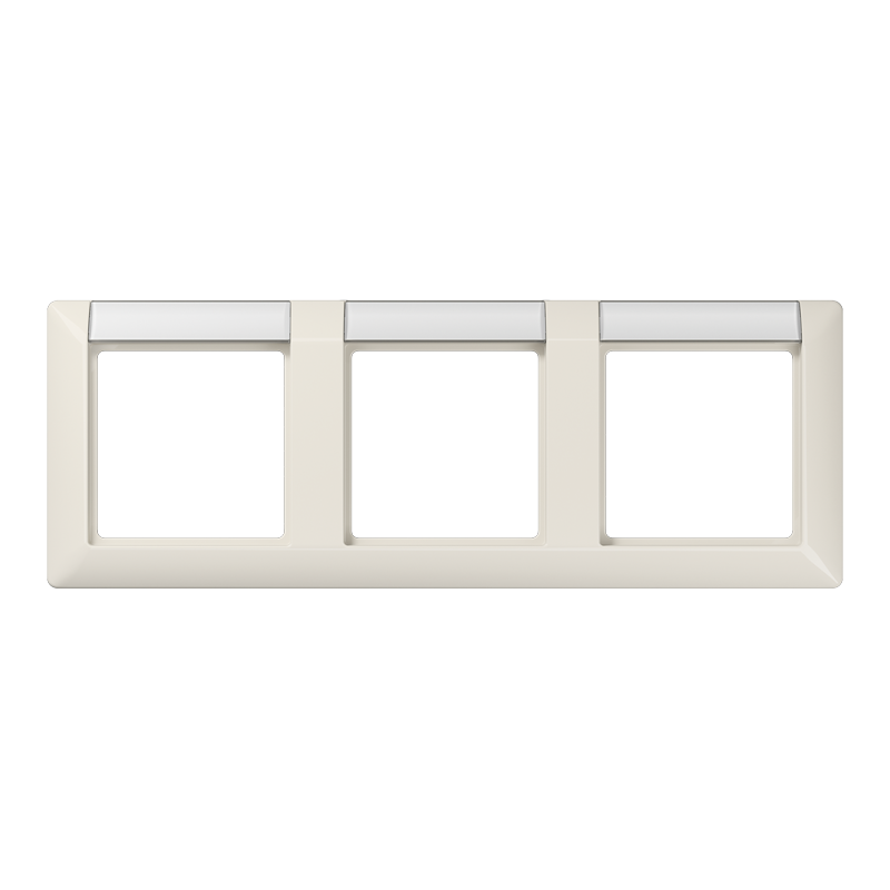 Jung AS5830NA Rahmen 3-fach, mit Schriftfeld, AS 500, IP 44, Duroplast, waagerechte Montage, weiß (ivory)