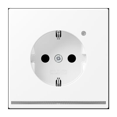 Jung LS1520-OWWMLNW Schutzkontakt-Steckdose, 16 A 250 V ~, mit LED-Orientierungslicht, SAFETY+, Thermoplast lackiert, Serie LS, schneeweiß matt