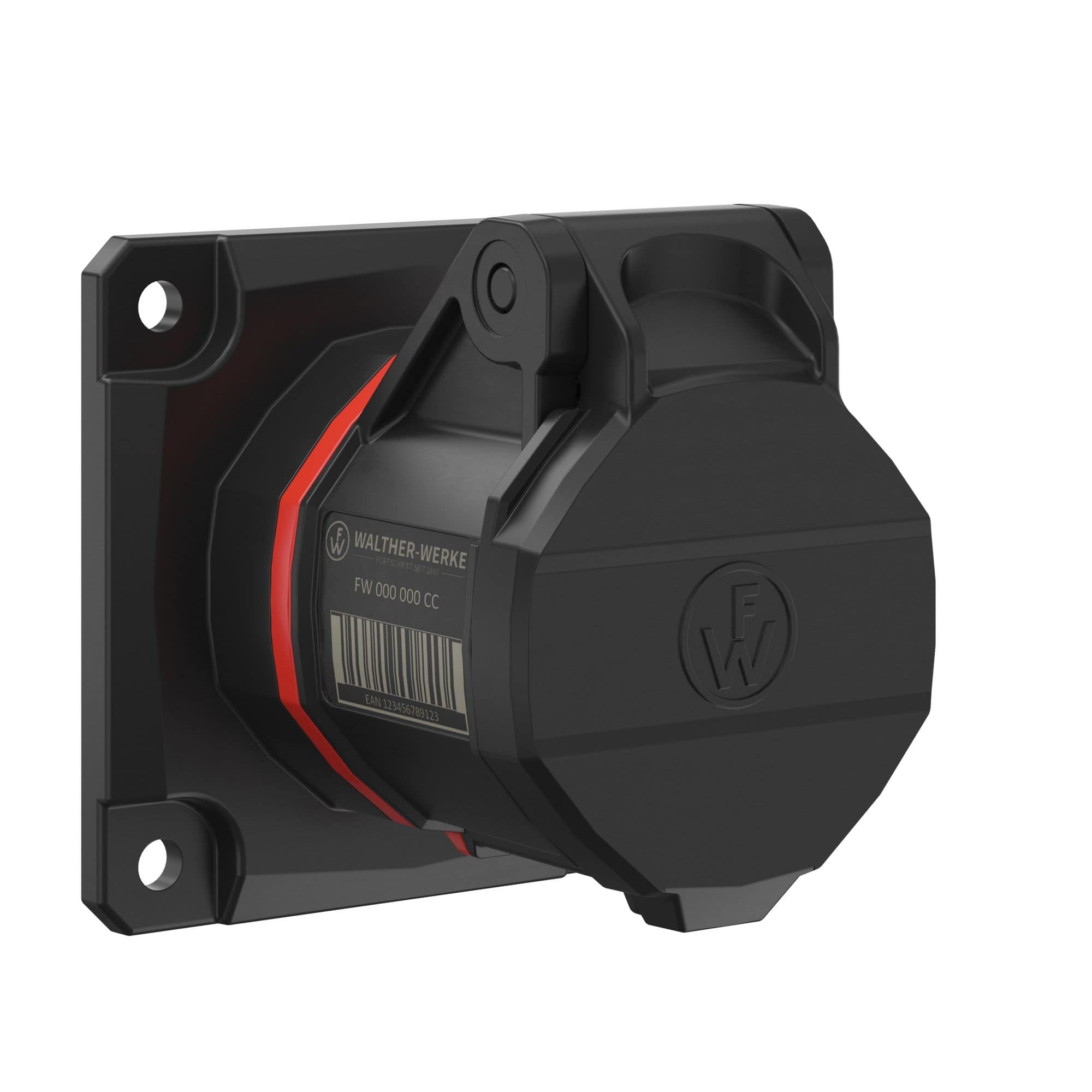 Walther Werke FW410503SK CEE NEO Anbaudose gerade 16A 5P 3h IP54 mit Schraubtechnik und 75x75mm Flansch