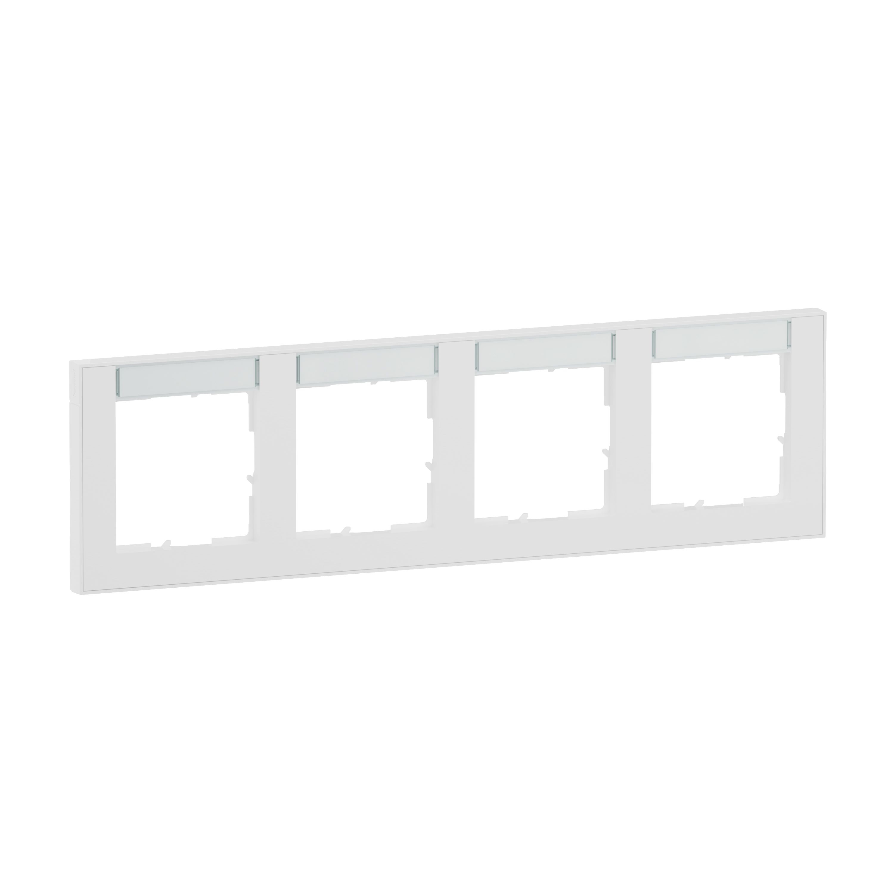 Legrand 765894 SEANO+ 4-fach Rahmen horizontal mit Beschriftungsfeldern, Ultraweiß