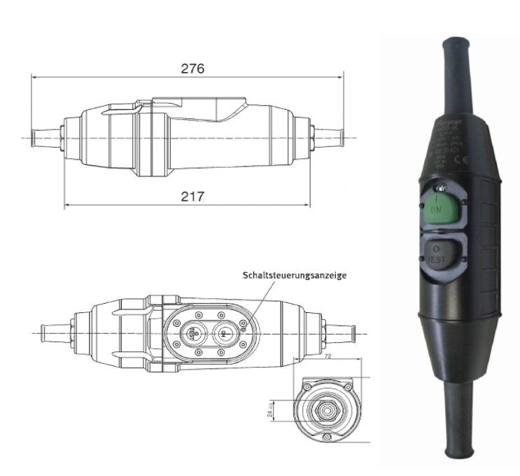 Bachmann 919.018 Personenschutzschalter Zwischengerät PRCD-K, 230 V, 16 A, 30 mA, IP55, ohne Schutzleiterüberwachung, schwarz