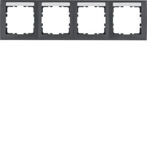 Berker 10249969 Rahmen 4-fach waagerecht mit Beschriftungsfeld S.1 anthrazit matt