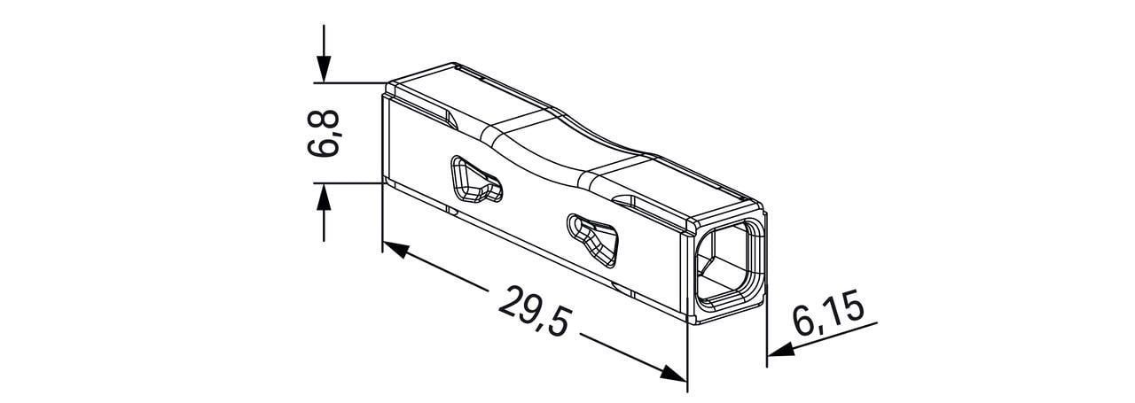 WAGO 2773-2401 Durchgangsverbinder zum Stecken,für ein- und mehrdrähtige Leiter,max. 4 mm²,transparent