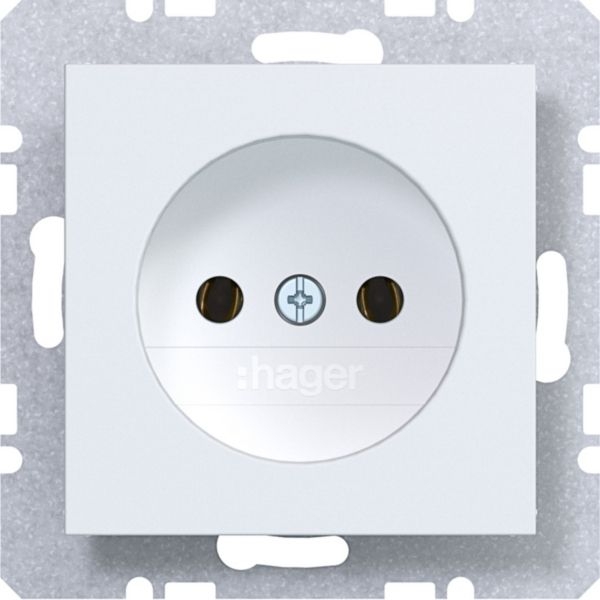 Hager WAS5100WM Steckdose ohne Schutzkontakt, Steckklemmen, A.x/C.x, lichtweiß matt