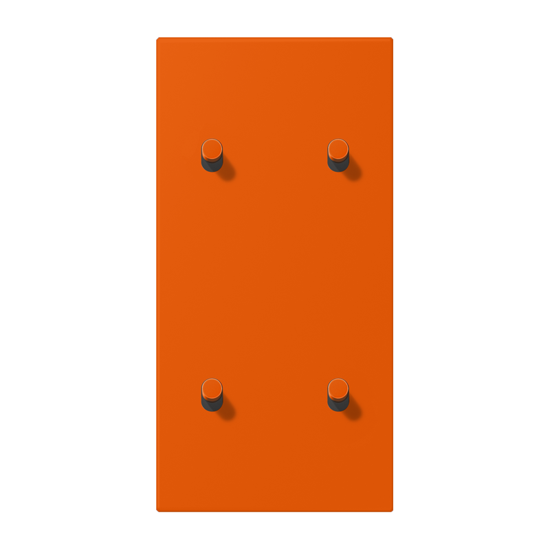 Jung LC12-25R0260 Abdeckung mit Kipphebel "Zylinder", 2 x 2 Kipphebel, senkrecht, orange vif