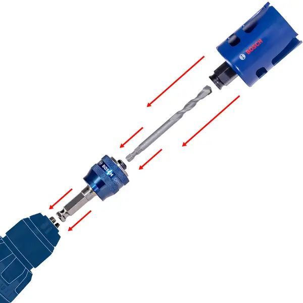 Bosch 06008D2201 Lochsägen-Set PRO Multi Material PC Plus, 9-teilig , Durchmesser 19 / 25 / 38 / 44 / 68 / 83 mm, Arbeitslänge 44 mm