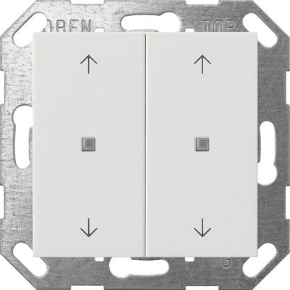 Gira 517403 Taster Wippe 2-fach Pfeile , One und KNX, System 55, reinweiß glänzend