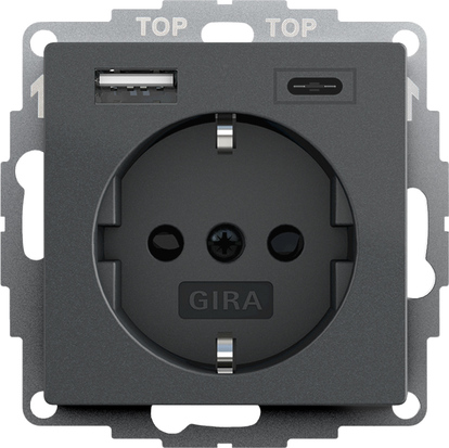 Gira 245928 Schutzkontakt-Steckdose SH USB-Typ A/C