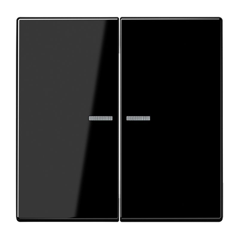 Jung LS102KO5SW Wippe mit Lichtleiter für Taster 2-fach, Duroplast, F10, Serie LS, schwarz