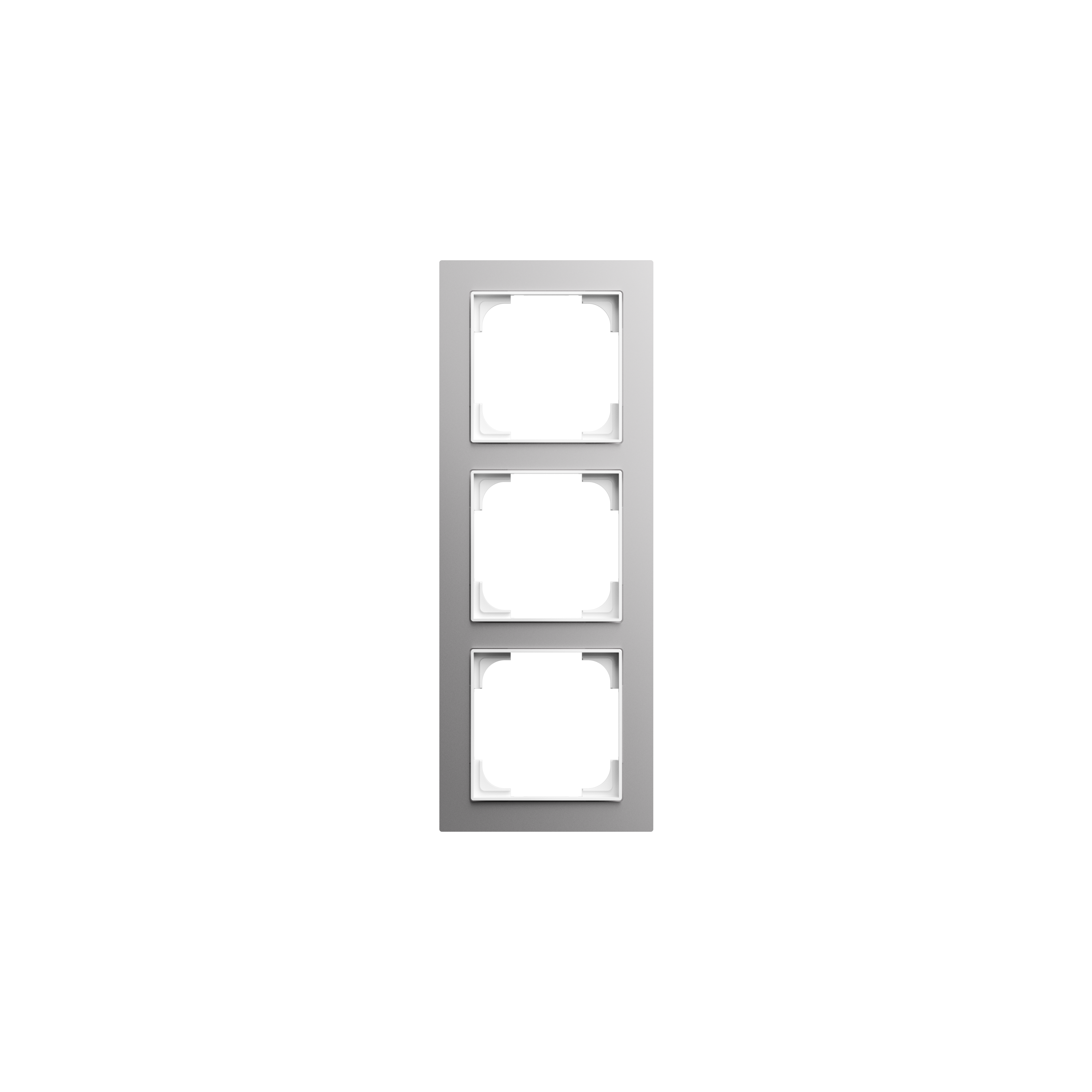 Busch-Jaeger 1723-4073 Abdeckrahmen 3-fach, Busch-art linear, aluminium silber matt