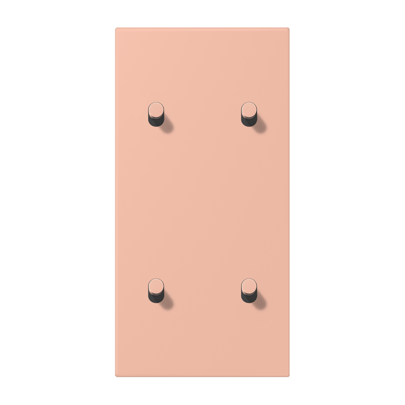 Jung LC12-25R0231 Abdeckung mit Kipphebel "Zylinder", 2 x 2 Kipphebel, senkrecht, rose clair