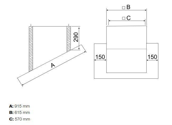 Maico SOWT 31 Schrägdachsockel zur Montage von Dachventilatoren auf Well- und Trapezdächer, serienmäßige Ausführung bis 30°Dachneigung, DN 315 mm