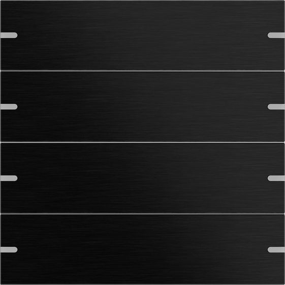 Gira 5024126 Wippenset 4-fach für Tastsensor 4.95, Aluminium schwarz (eloxiert)