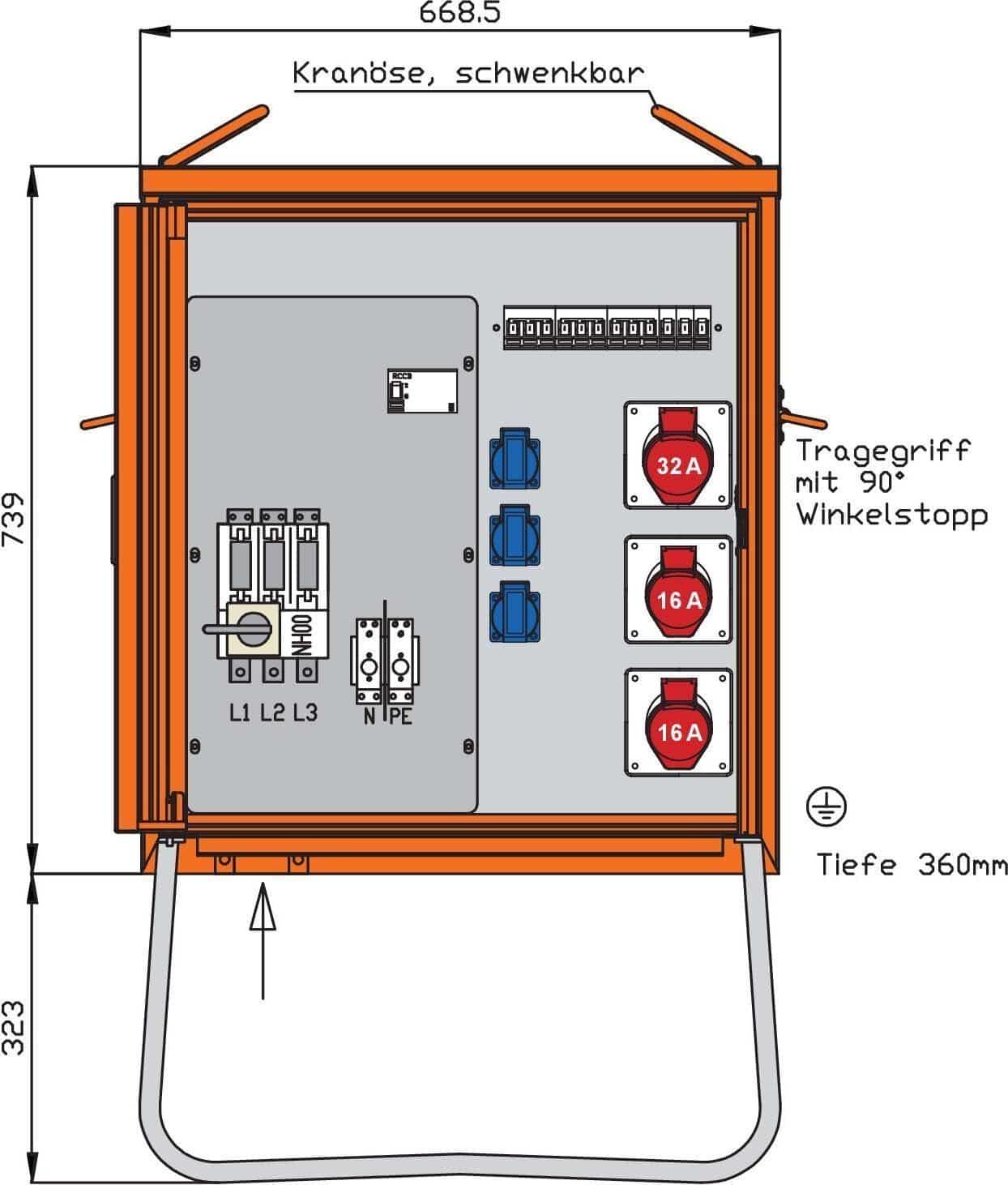 Walther Electric WV0280R1 Verteilerschrank 44kVA