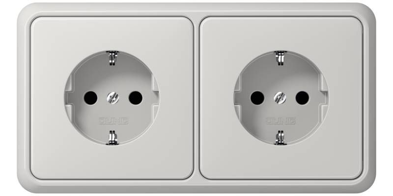 Jung CD584LG Rahmen 4-fach, senkrechte und waagerechte Montage, Duroplast, CD 500, lichtgrau