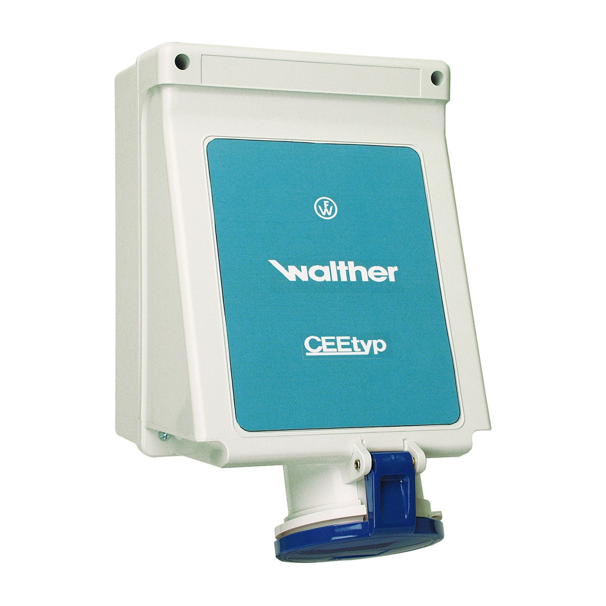 Walther Werke 163509 Wandsteckdose zur Innenbefestigung 63A 5P 9h mit 2 Kabeleinführungen oben und 2 ausbrechbaren Kabeleinführungen unten