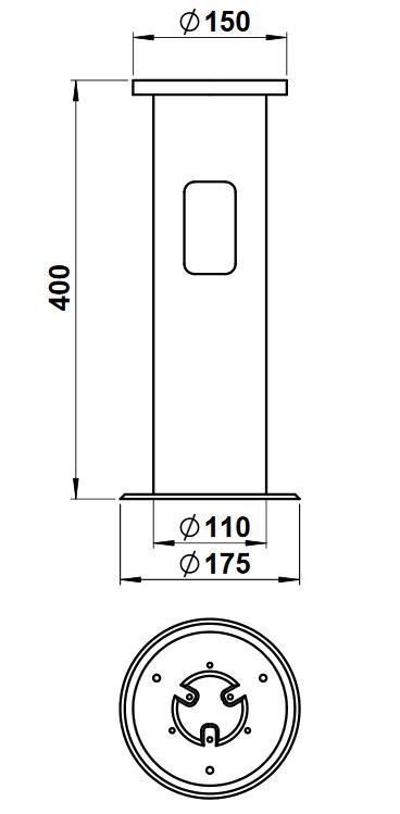 Albert 690010 Erdeinbausockel für Steckdosensäulen und Leuchten