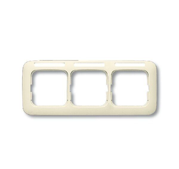 Busch-Jaeger 1733 NS-212 Abdeckrahmen 3-fach mit Beschriftungsfeld, Duro 2000 SI, horizontal, weiß glänzend