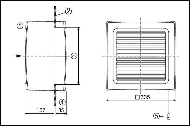 Maico EVN 22 R Fensterventilator mit Außenklappe Ø225 mm