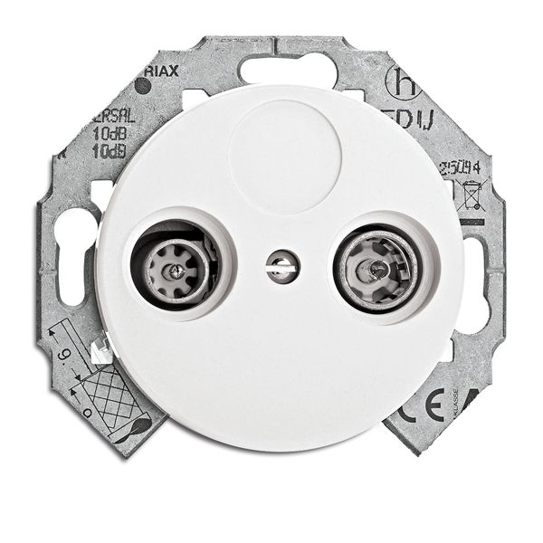 THPG 150121 Antennensteckdose Kabel Porzellan, weiß