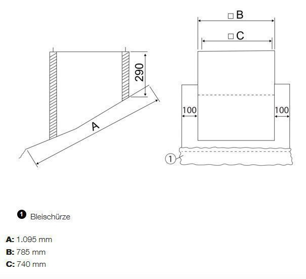 Maico SDS 45 Flachdachsockel zur Montage von Dachventilatoren auf Ziegeldächern, serienmäßige Ausführung bis 30° Dachneigung, DN 450 mm