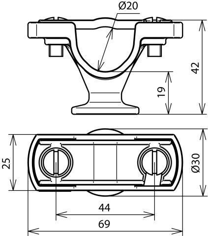 Dehn + Söhne 275 220 HVI-/CUI-Leitungshalter BH 19mm