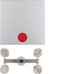 Berker 16211404 Wippe mit 5 beiliegenden Linsen, S.1/B.3/B.7, alu matt