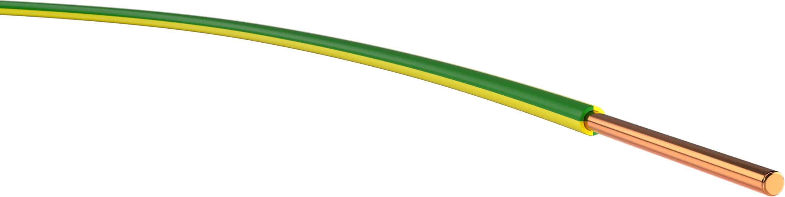 PVC Verdrahtungsleitung H07V-U 16 GN/GE eindrähtig 16 mm² grün/gelb 100m-Ring