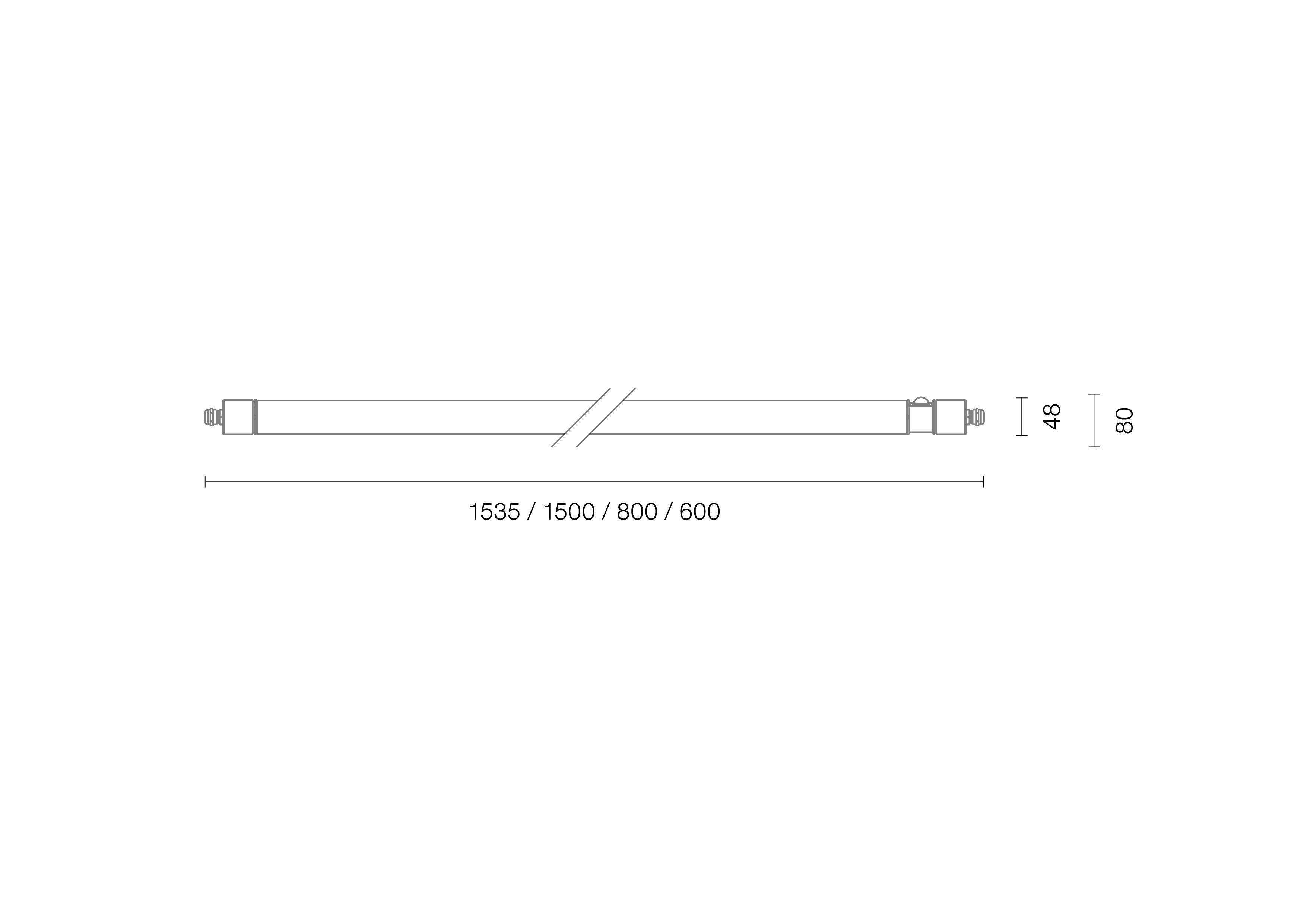 lichtline 811550300094 LED-Feuchtraumleuchte TUBOLA 1500 MOTION, 1500mm, 30W, 5000K