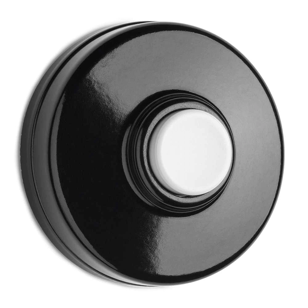 THPG 100881 Klingeltaster Bakelit schwarz mit weißem Taster