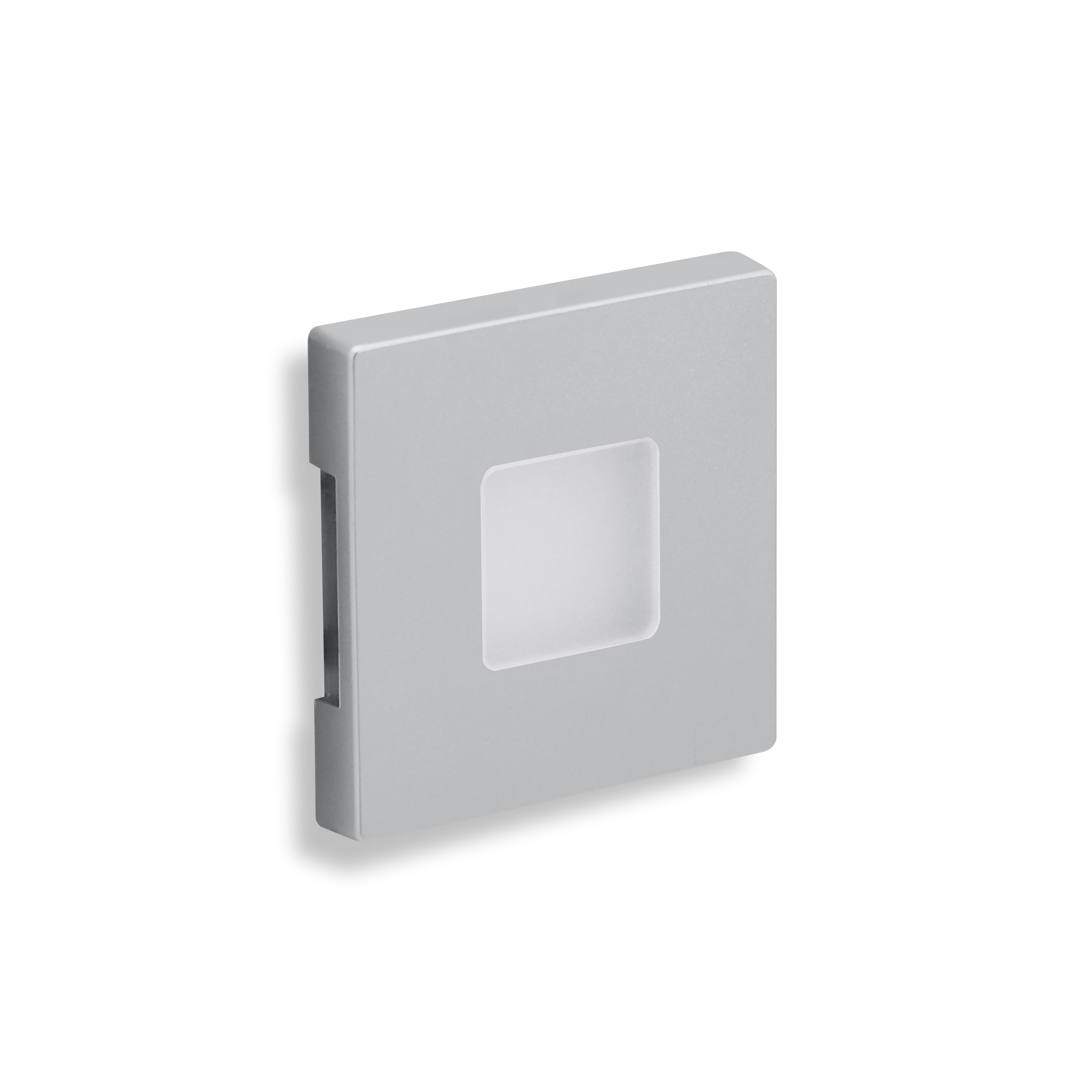 qles WEQ0860 Wandeinbauleuchte Quadrat, für Merten System-M, beleuchtet/LED/warmweiß (3000k), Aluminium, edelmatt, IP44, Quadrat