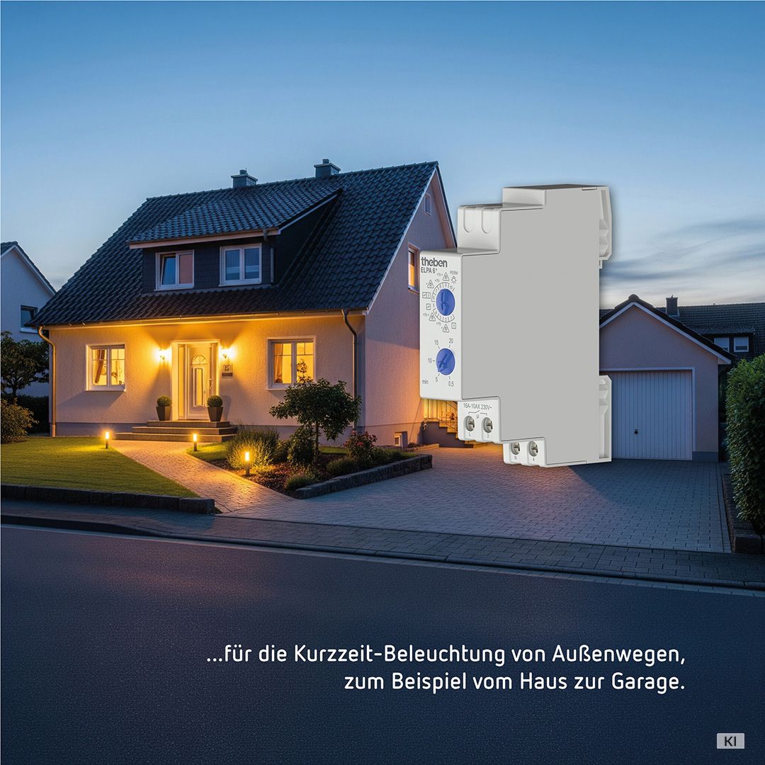 Theben 0060003 ELPA 6 plus Treppenlicht-Zeitschalter elektronisch, TLZ, mehrere Ausschaltvorwarnungen, Multifunktion (10), sofort nachschaltbar, Dauerlicht, 600 W LED, Langzeit, vorzeitig abschaltbar