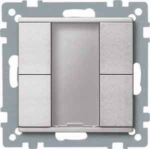 Merten 627660 Taster 2-fach plus, System M, aluminium