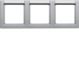 Berker 10236014 Rahmen 3-fach mit Beschriftungsfeld waagerecht, Q.1, aluminium samt