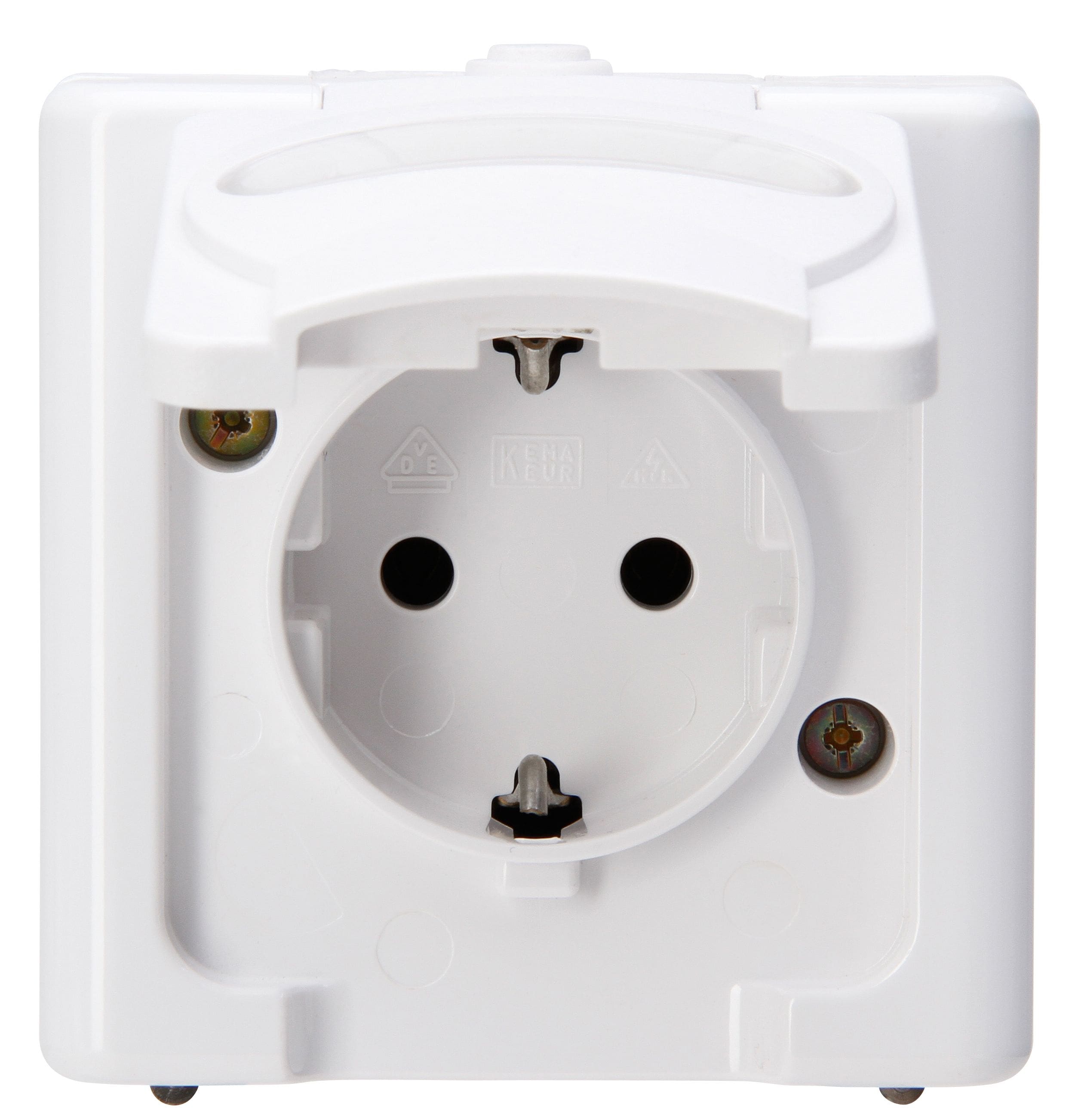 Kopp 103302007 Blue Elec. Schutzkontakt-Steckdose mit Deckel Aufputz IP44