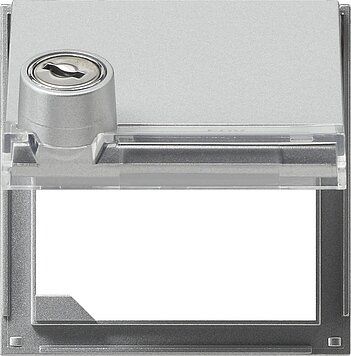 Gira 069765 Adapterrahmen Klappdeckel Schloss gleich mit Beschriftungsfeld, Gira TX_44, (WG UP) Farbe alu