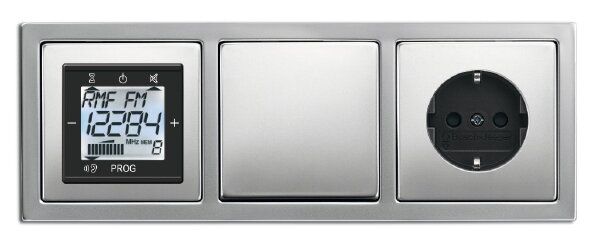 Busch-Jaeger 1721-866K Abdeckrahmen 1-fach  pur edelstahl, edelstahl matt