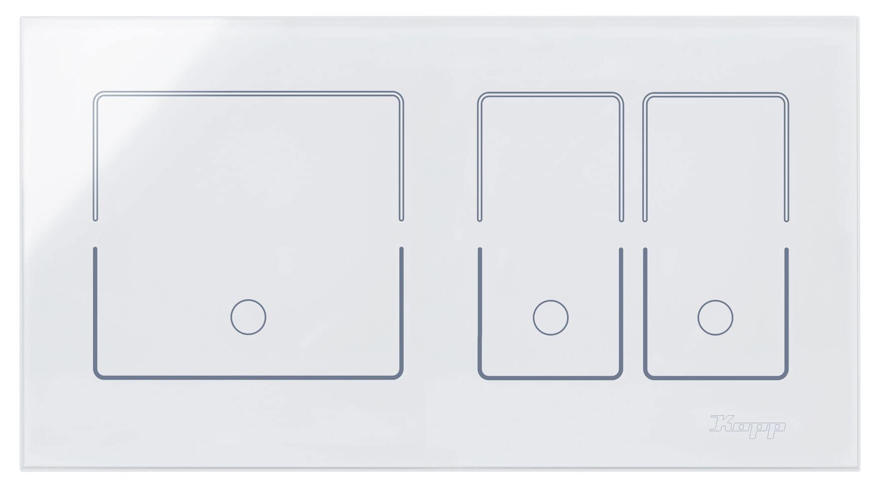 Kopp 851222010 Glas-Touchsensor 2fach waag. für Schalter/Doppelschalter