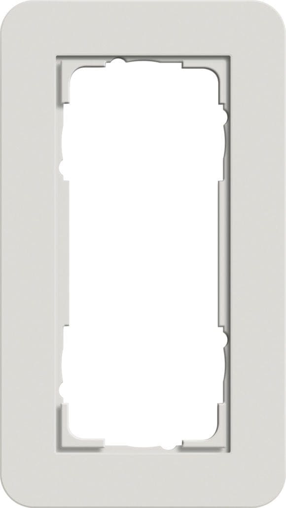Gira 1002421 Abdeckrahmen 2-fach ohne Mittelsteg, Gira E3, hellgrau Soft-Touch mit Trägerrahmen anthrazit